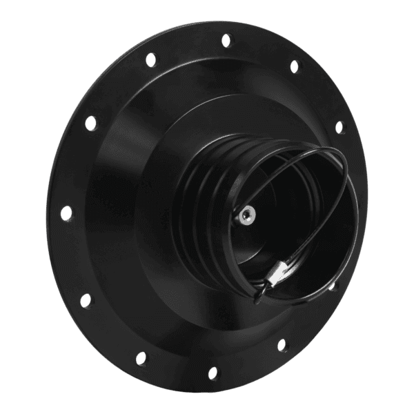 JOES Racing Products Fuel Filler Cap Screw-On 12-Bolt Flange 2-1/4 5-Pocket Pattern Black Anodized - Image 2