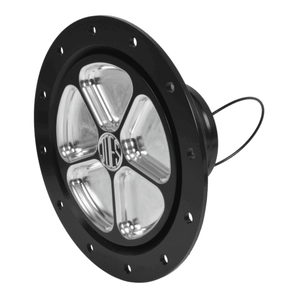 JOES Racing Products Fuel Filler Cap Screw-On 12-Bolt Flange 2-1/4 5-Pocket Pattern Black Anodized - Image 1